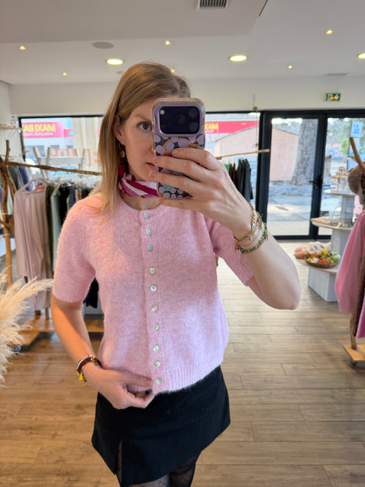 Pull manches courtes - Rose