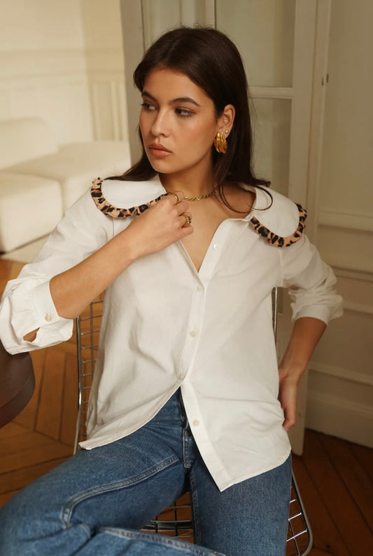 Chemise col Léopard