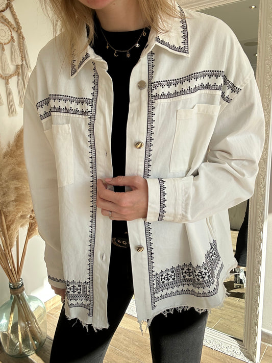 Veste en jeans écru