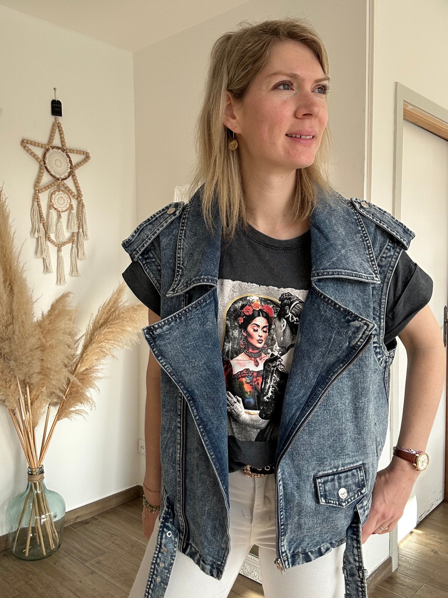 Veste sans manches en jeans