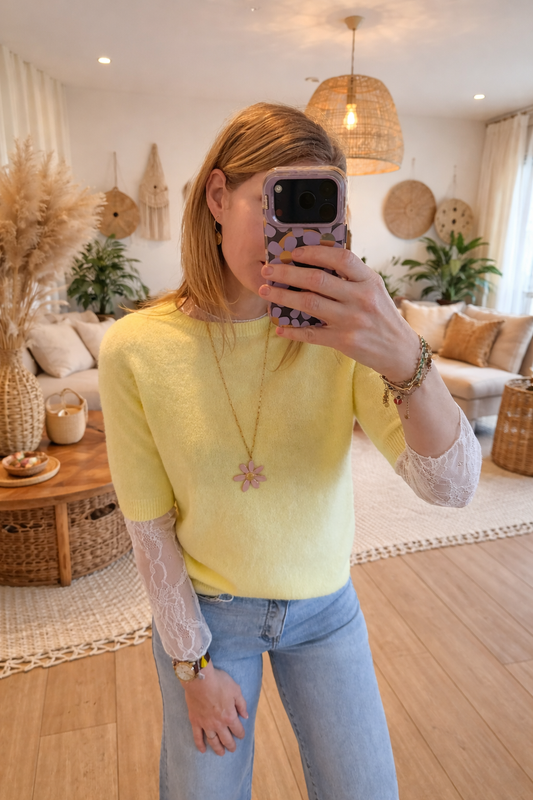 Pull manche court - Yellow