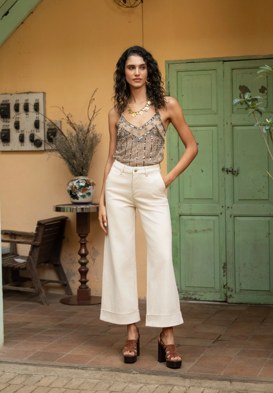 Jeans à revers