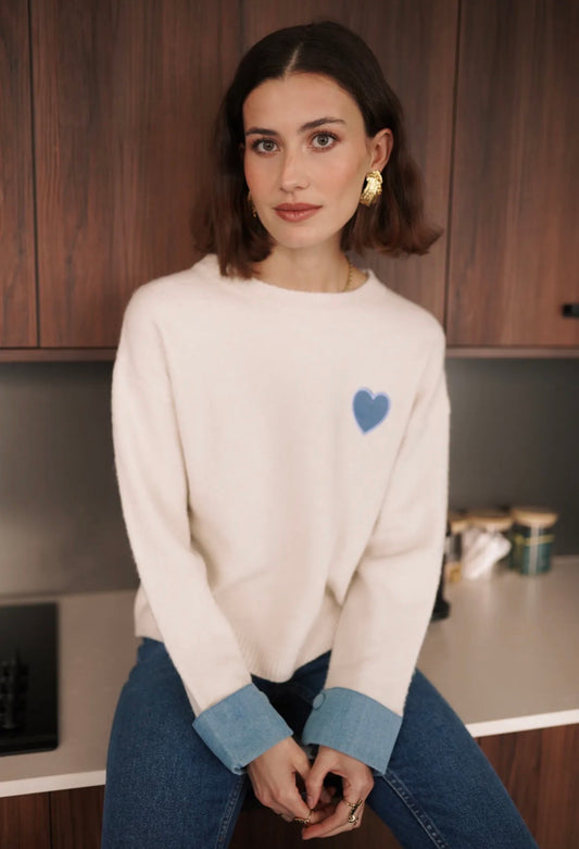 Pull coeur en Jeans