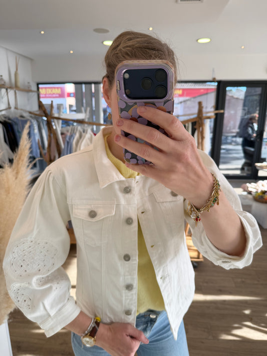 Veste en jeans blanche