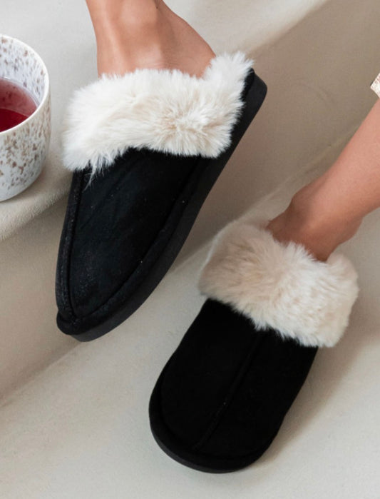 Chaussons fourrés noir