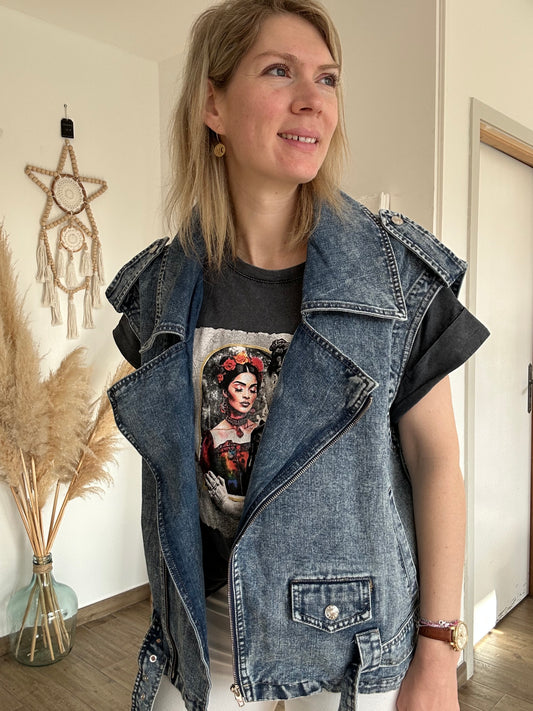 Veste sans manches en jeans