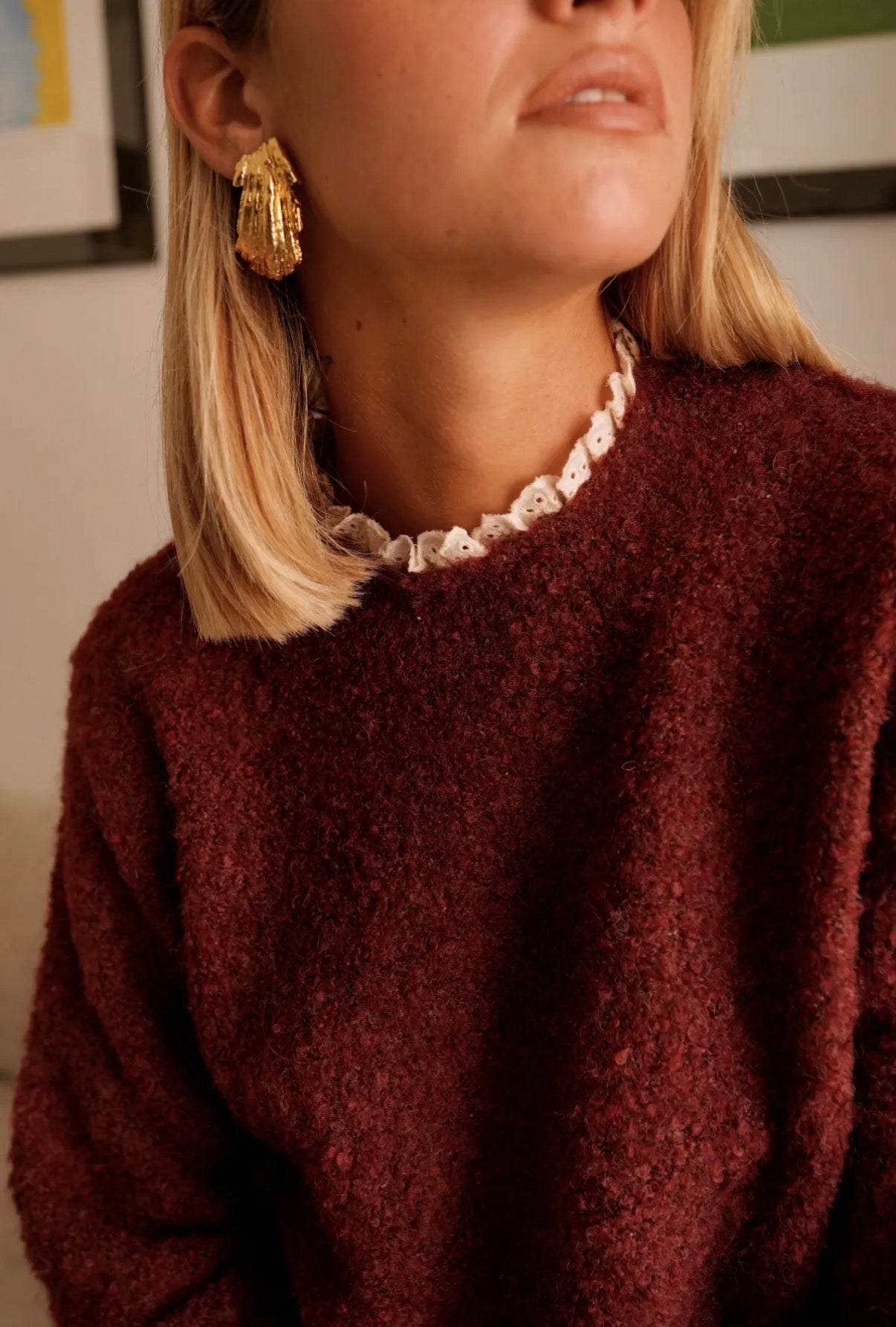 Pull détails dentelles