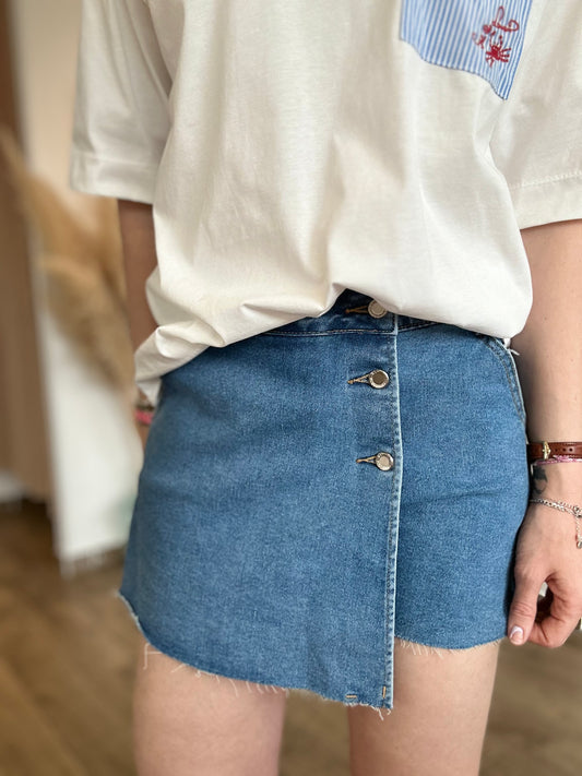 Jupe short en jeans